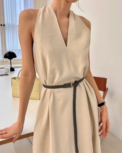 知性V領連身裙