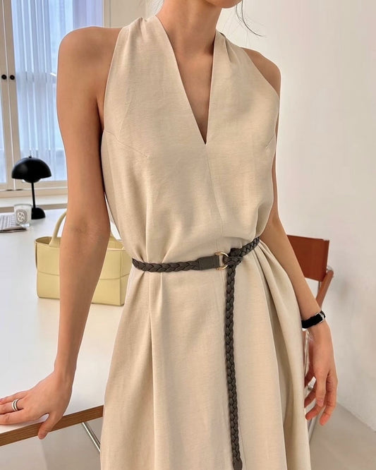 知性V領連身裙