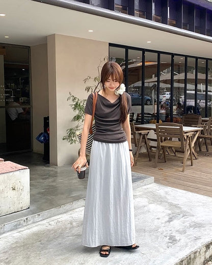 Design-inspired Asymmetric Cowl Neck Top