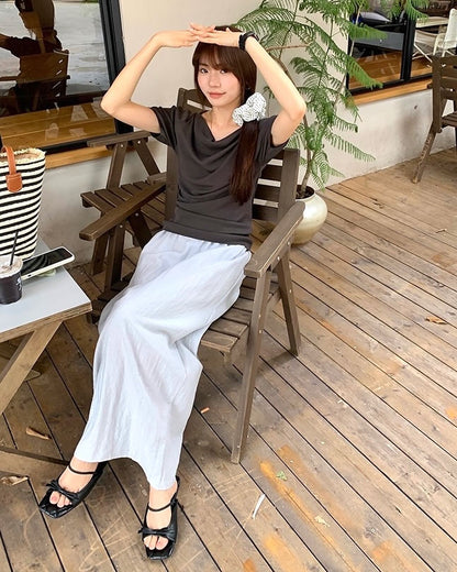 Design-inspired Asymmetric Cowl Neck Top