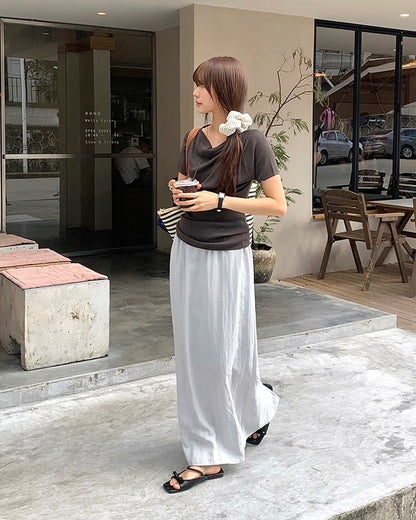 Design-inspired Asymmetric Cowl Neck Top