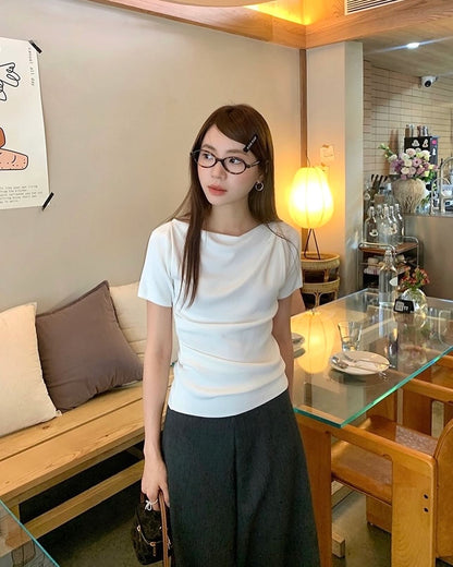 Design-inspired Asymmetric Cowl Neck Top