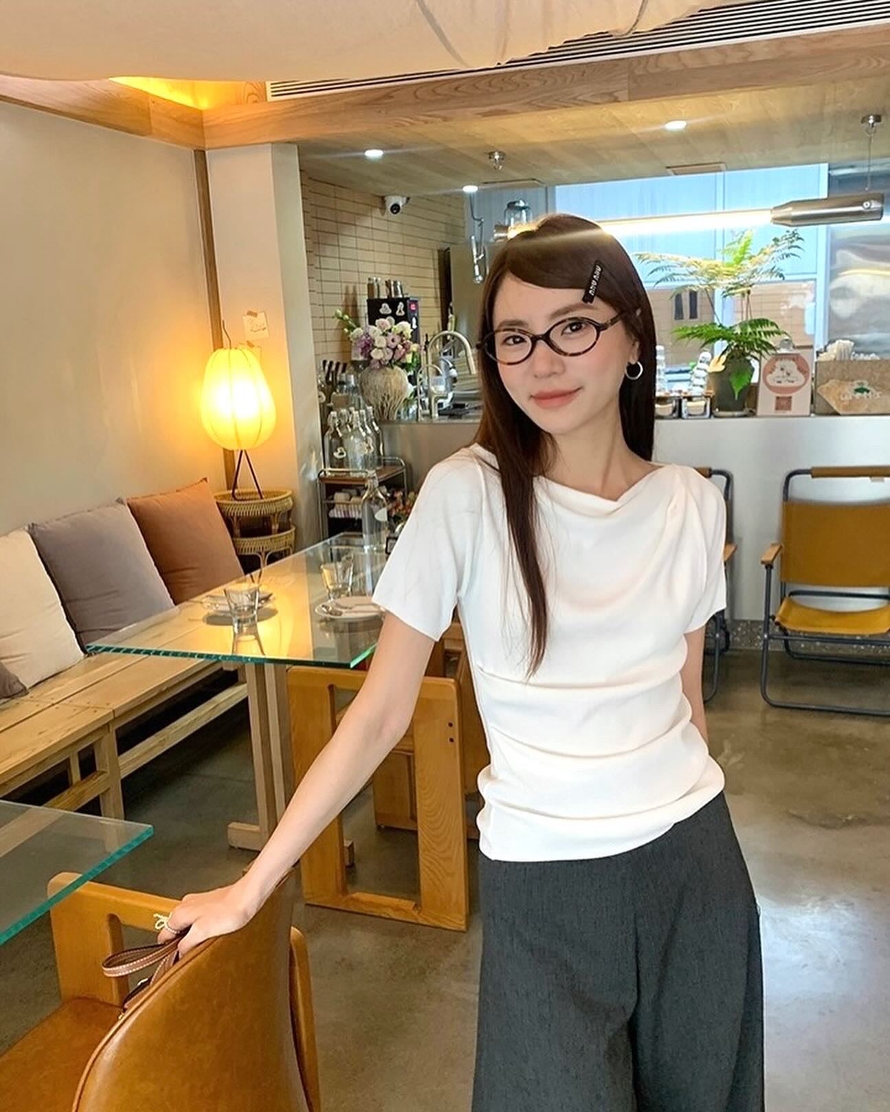 Design-inspired Asymmetric Cowl Neck Top