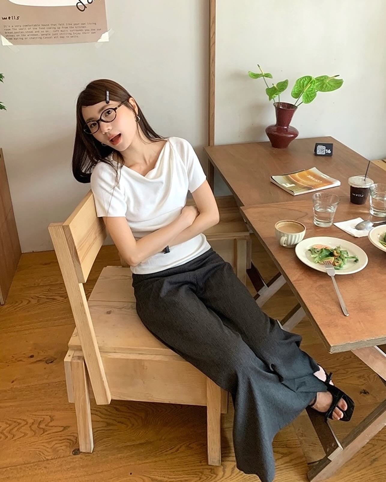 Design-inspired Asymmetric Cowl Neck Top