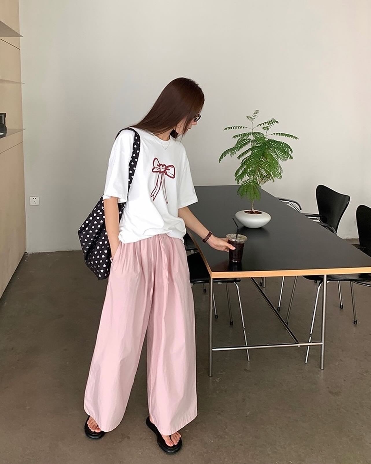 夏日薄款闊腳褲