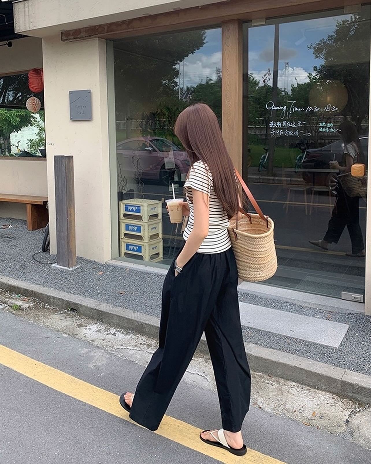 夏日薄款闊腳褲