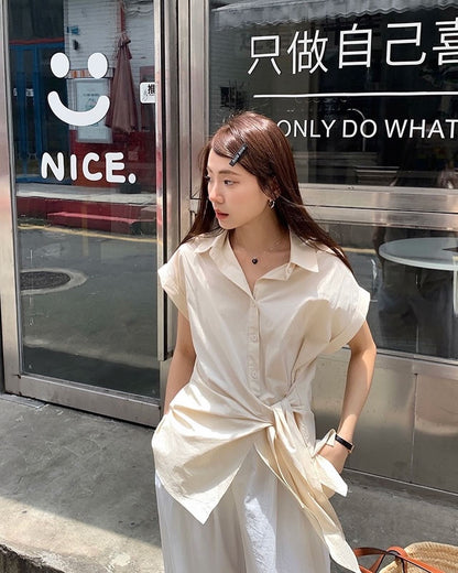 デザインタイアップトップス