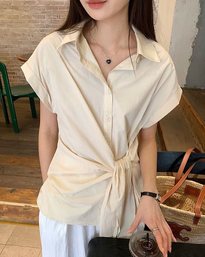 デザインタイアップトップス