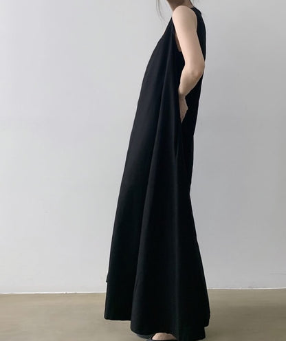 圓領背心連身長裙