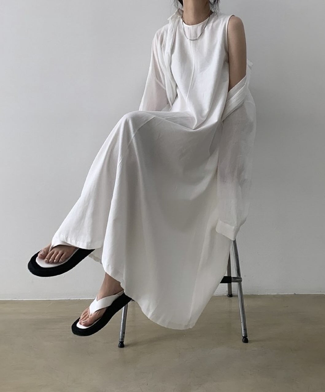 圓領背心連身長裙