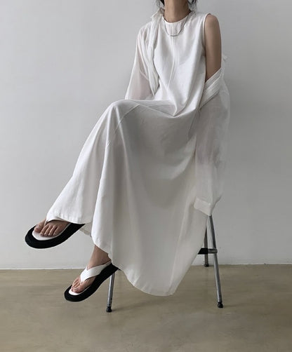 圓領背心連身長裙