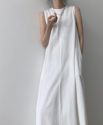 圓領背心連身長裙