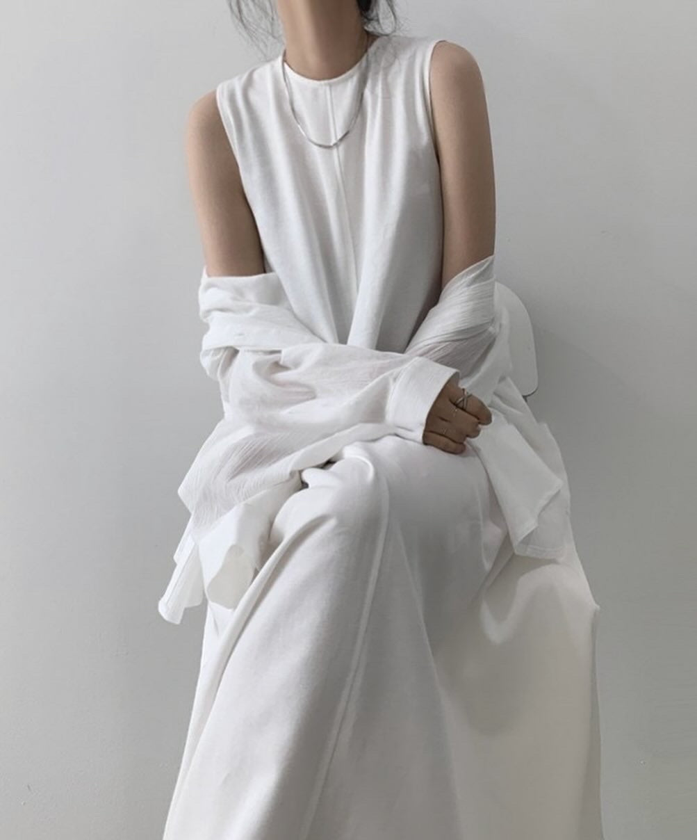 圓領背心連身長裙