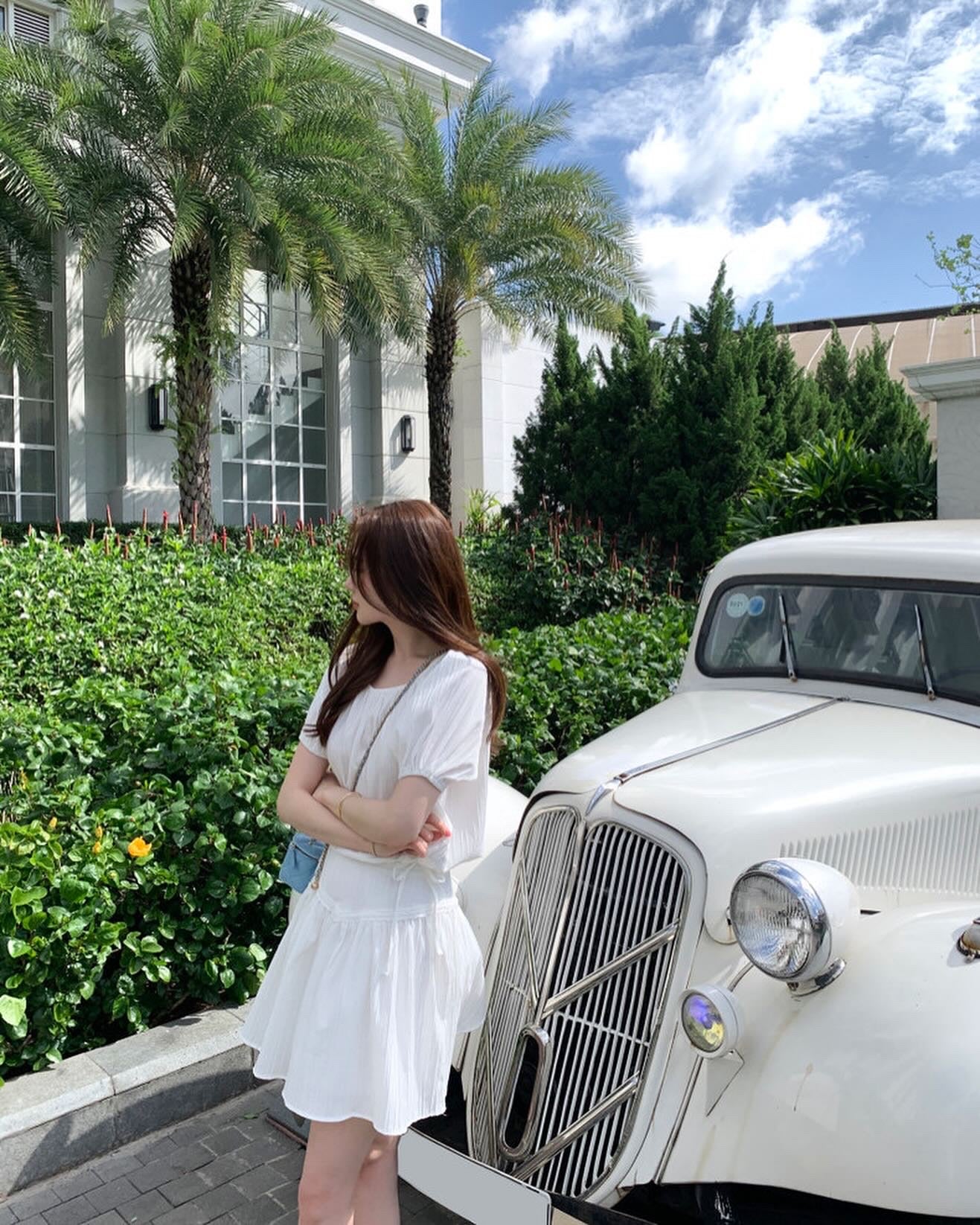 Round Neck Lace Patchwork Puff Sleeve + Short Skirt Set