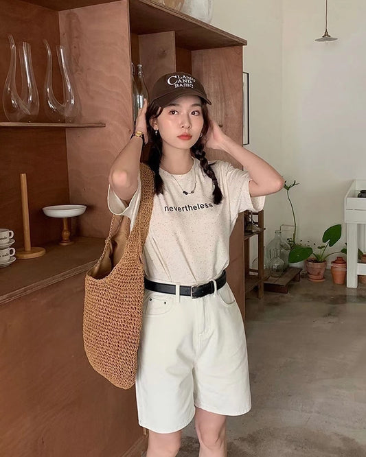 韓feel中長牛仔褲