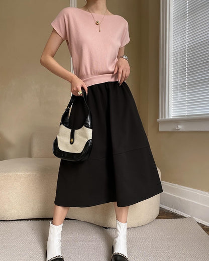 純色薄針織上衣