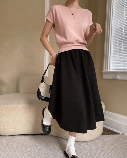 純色薄針織上衣