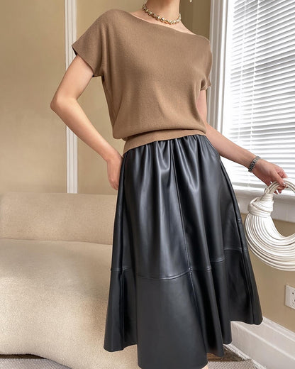 純色薄針織上衣