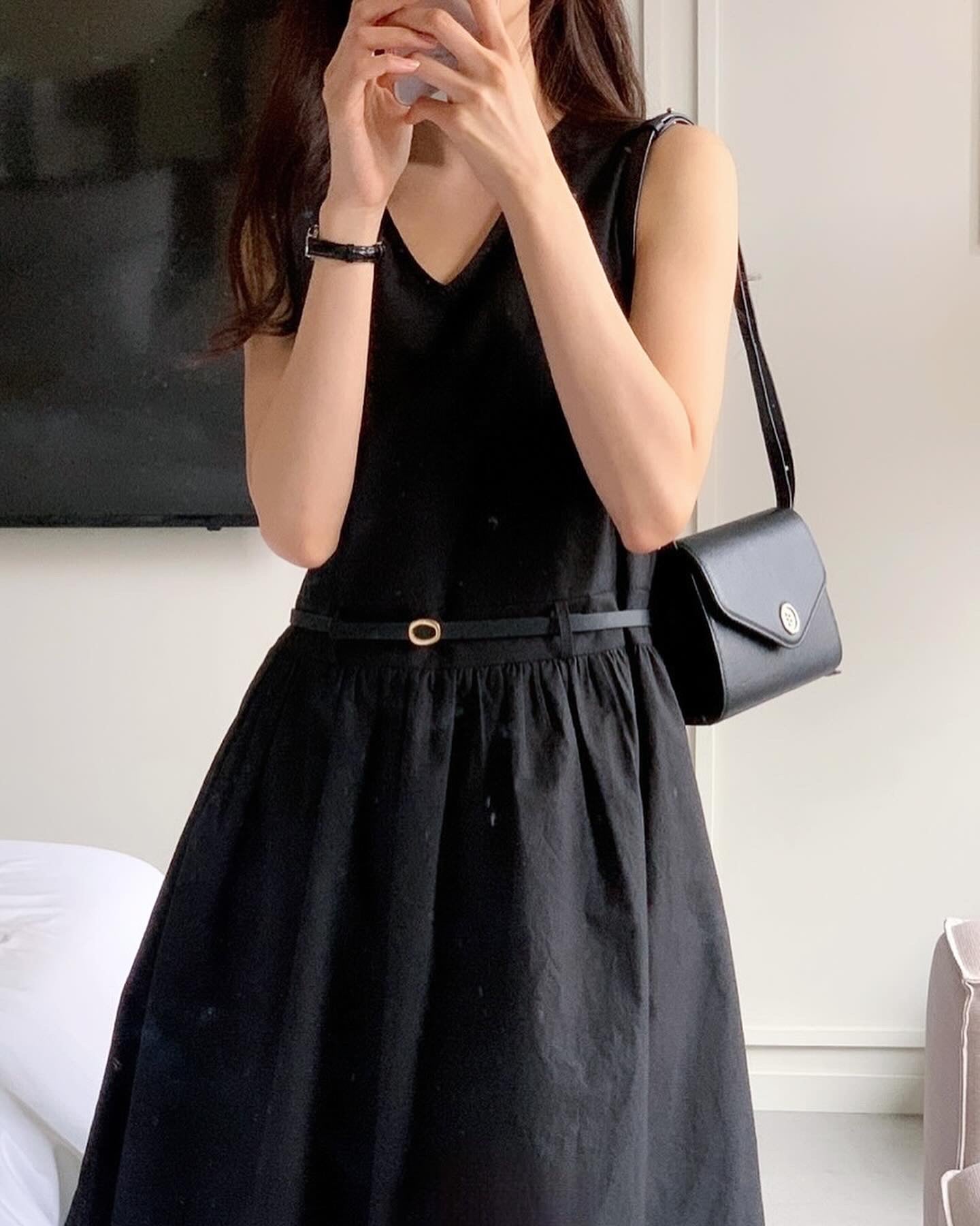 Korean Style V-Neck Vest Dress