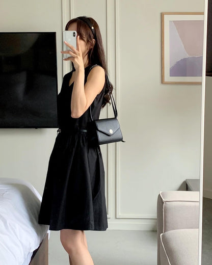 Korean Style V-Neck Vest Dress