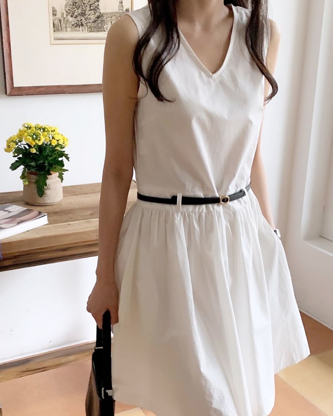 Korean Style V-Neck Vest Dress