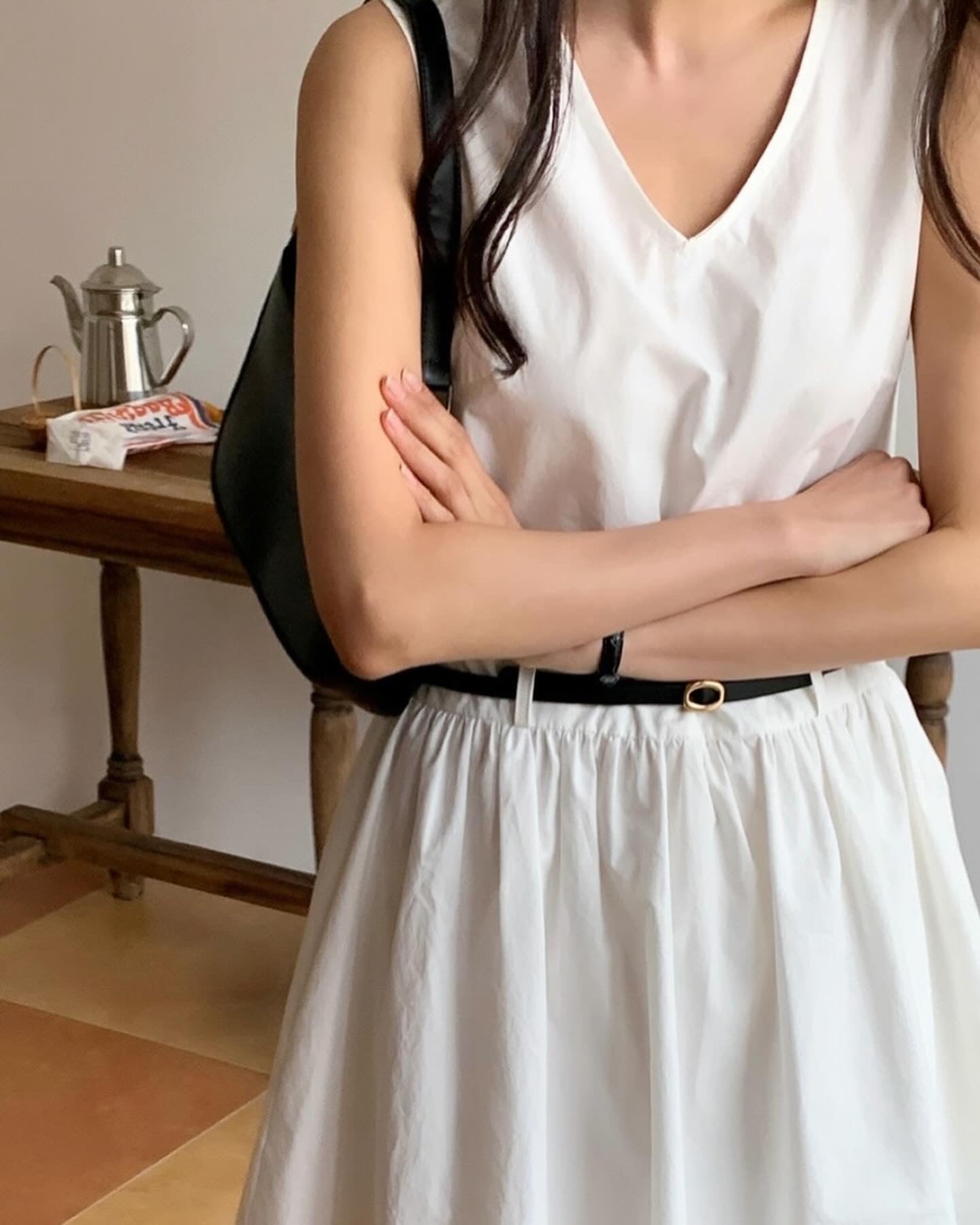 Korean Style V-Neck Vest Dress