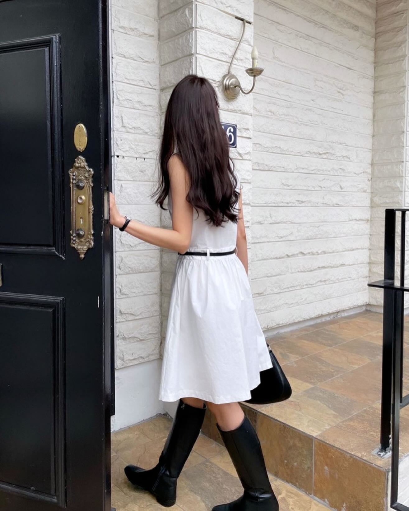 Korean Style V-Neck Vest Dress