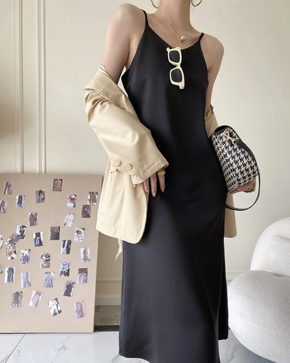 V領吊帶連身裙