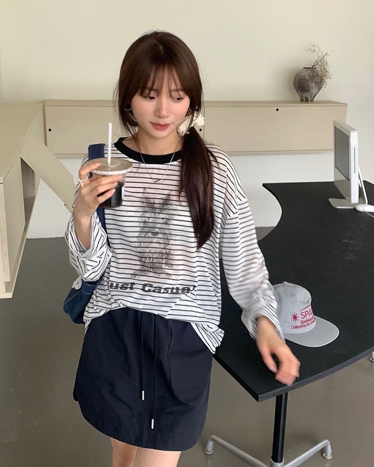 Drawstring A-Line Skirt