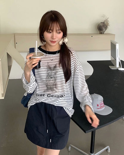 Drawstring A-Line Skirt