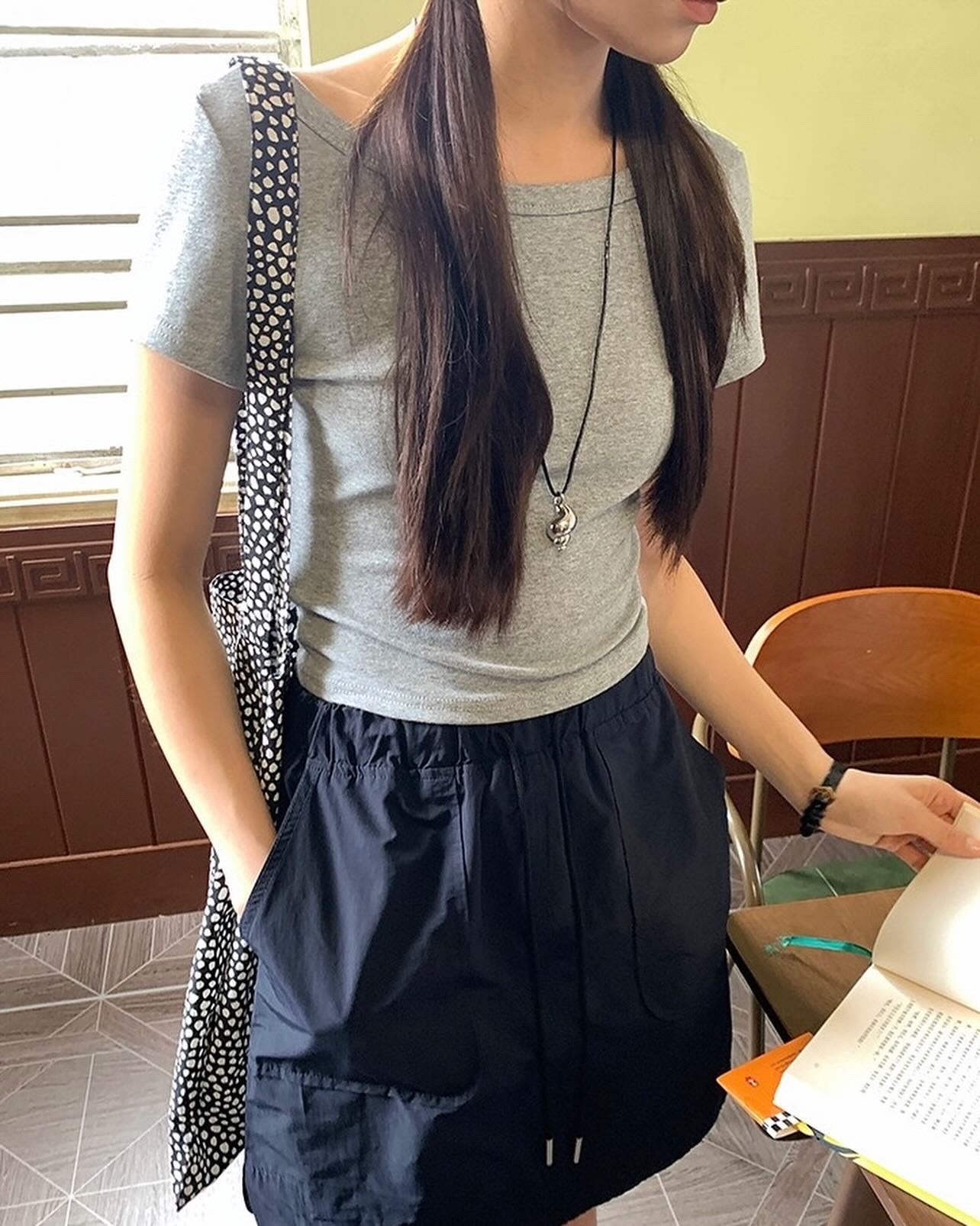 Drawstring A-Line Skirt