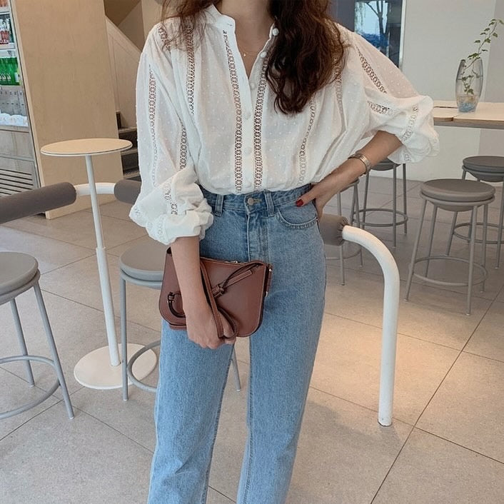 Loose-Fit Korean Style Long Sleeve Shirt