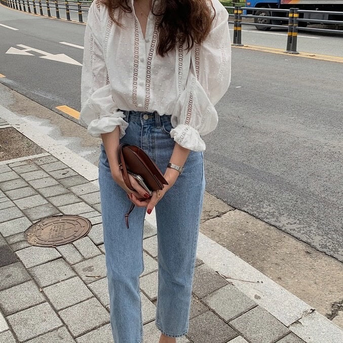 Loose-Fit Korean Style Long Sleeve Shirt