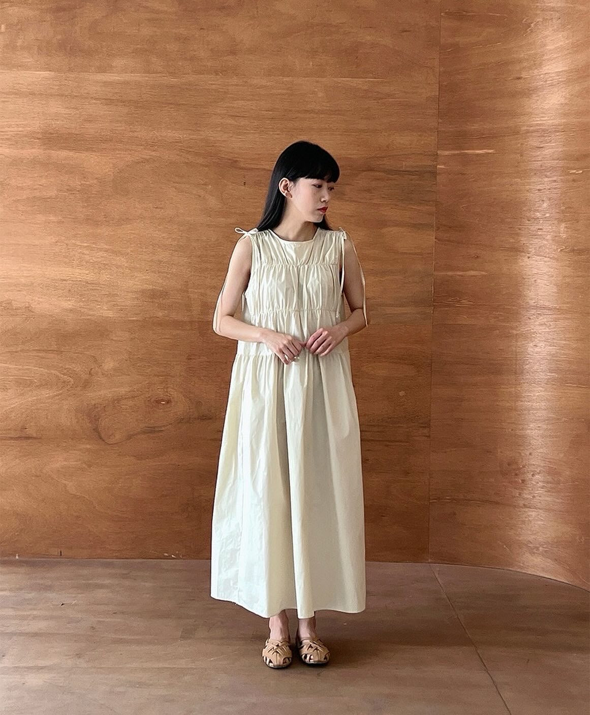 Loose-Fit Long Dress with Bow