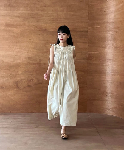 Loose-Fit Long Dress with Bow