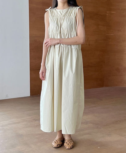 Loose-Fit Long Dress with Bow