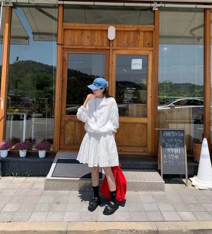 寬鬆泡泡袖連身裙