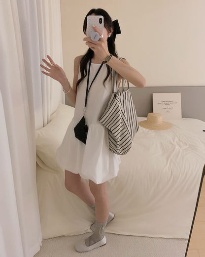 ノースリーブバブルドレス
