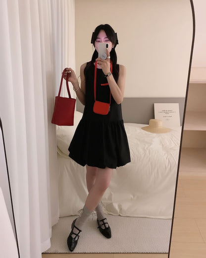 ノースリーブバブルドレス