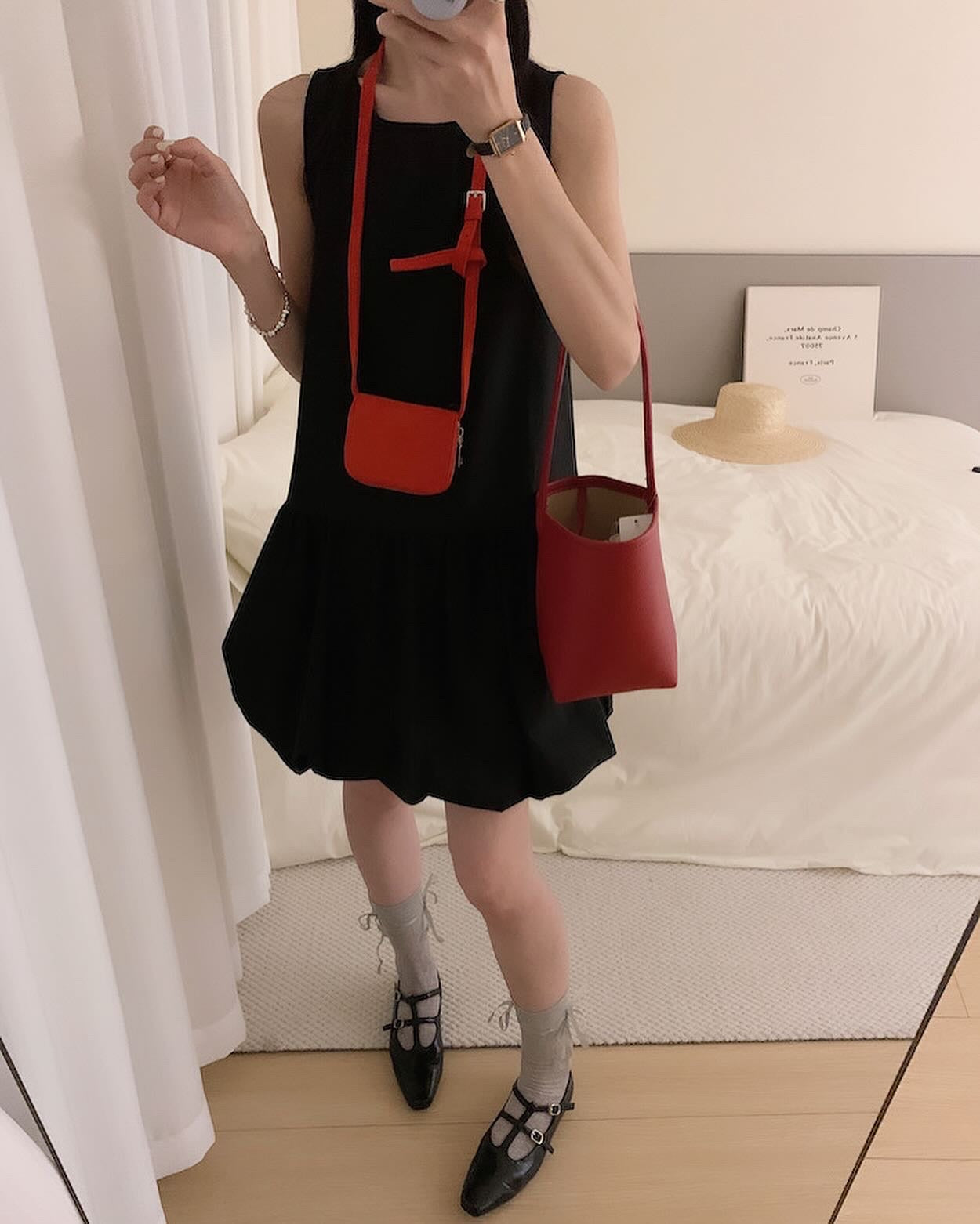 ノースリーブバブルドレス