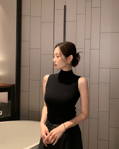 Turtleneck Knitted Vest