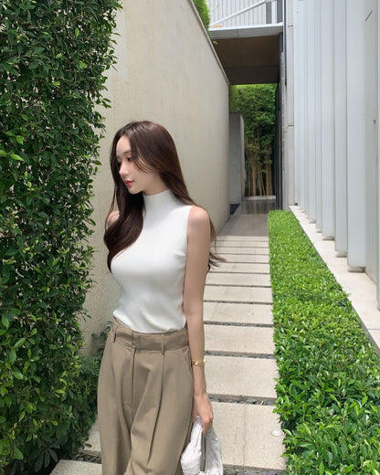 Turtleneck Knitted Vest