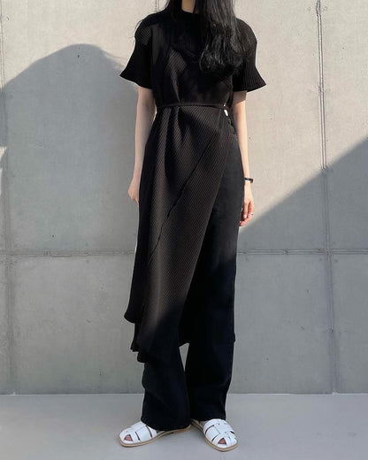 設計感拼接長衫