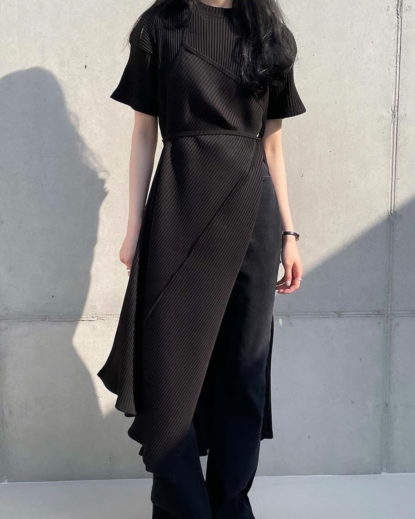 設計感拼接長衫