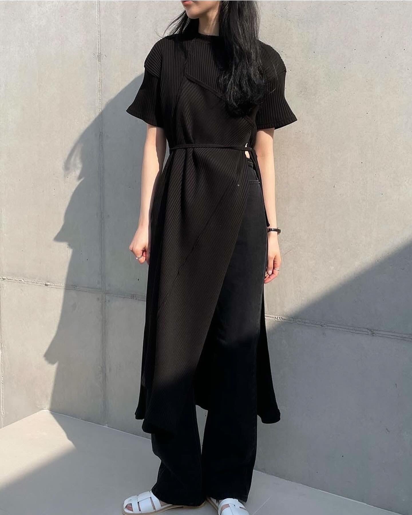 設計感拼接長衫