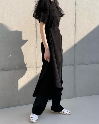 設計感拼接長衫