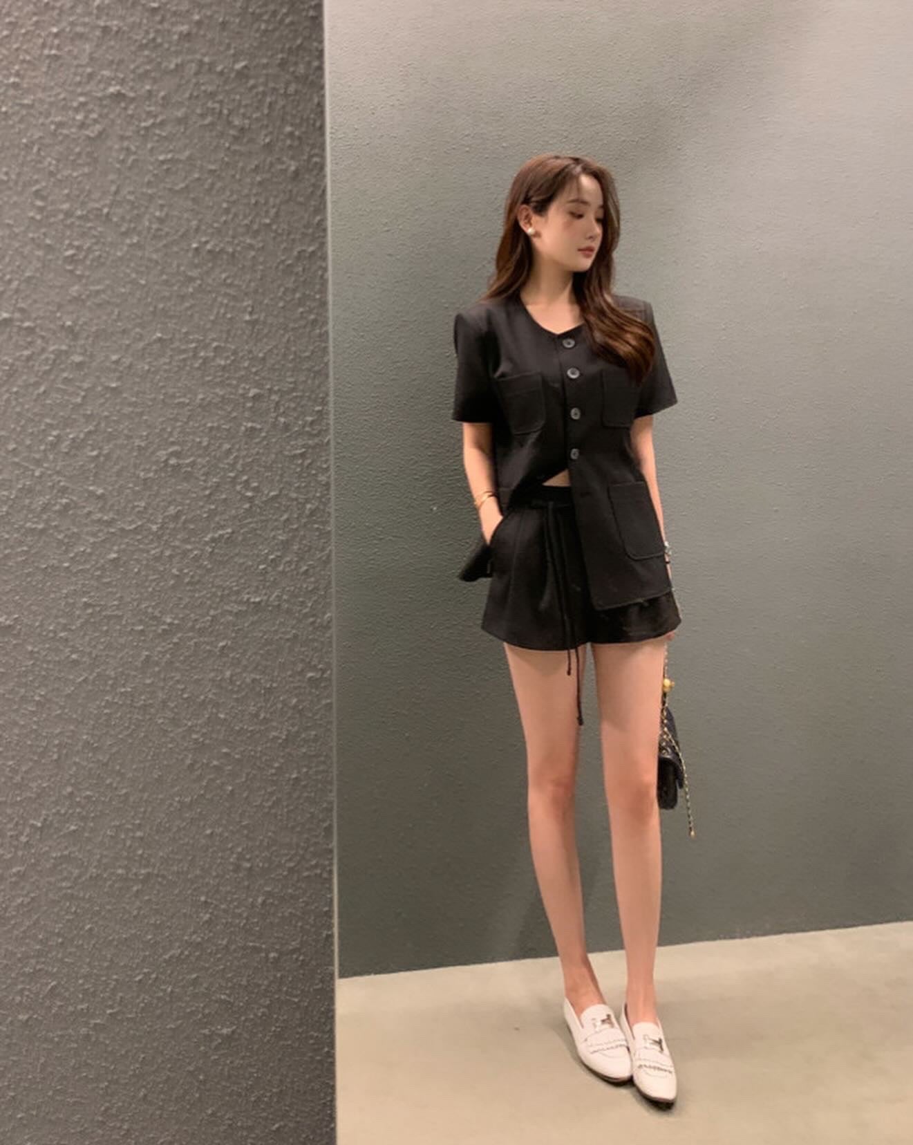 韓系短袖西裝套裝