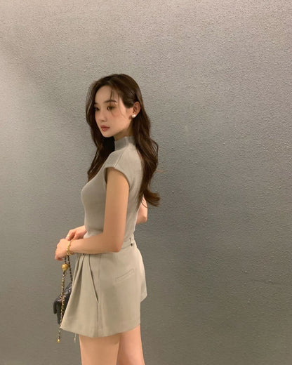 韓系短袖西裝套裝