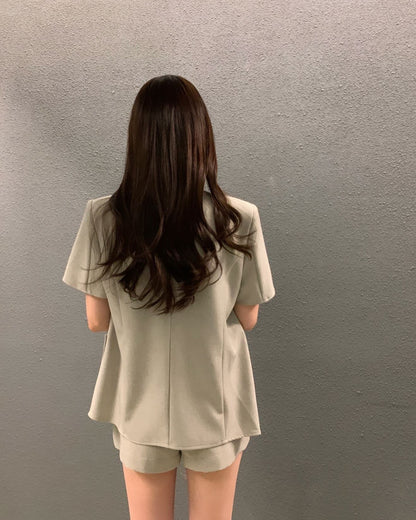 韓系短袖西裝套裝