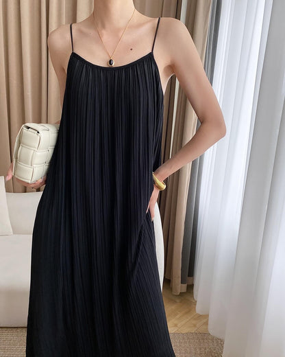 風琴摺吊帶裙